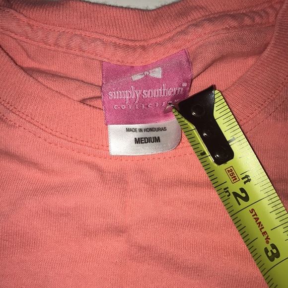 Simply Southern Tee Shirt Long Sleeve Pink w Goat Size Medium - Picture 6 of 10